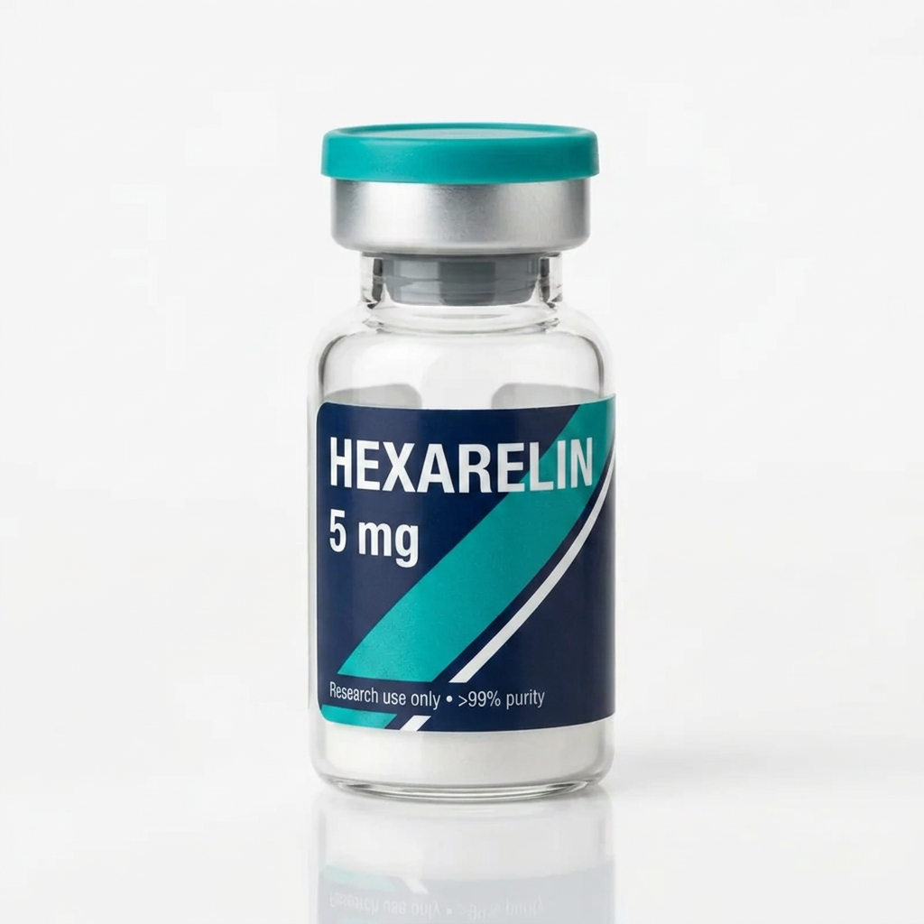Vial de Hexarelin Acetate para investigación de laboratorio