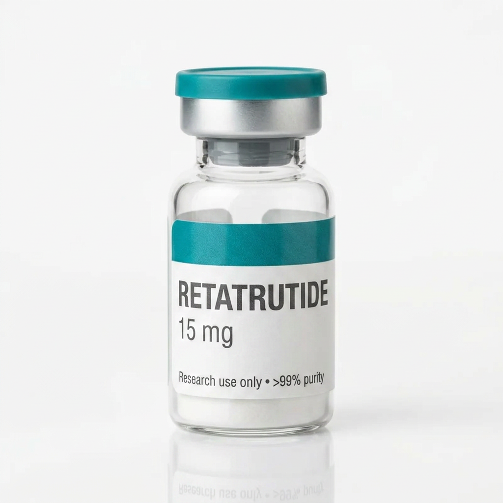 Vial de Retatrutide para investigación de laboratorio