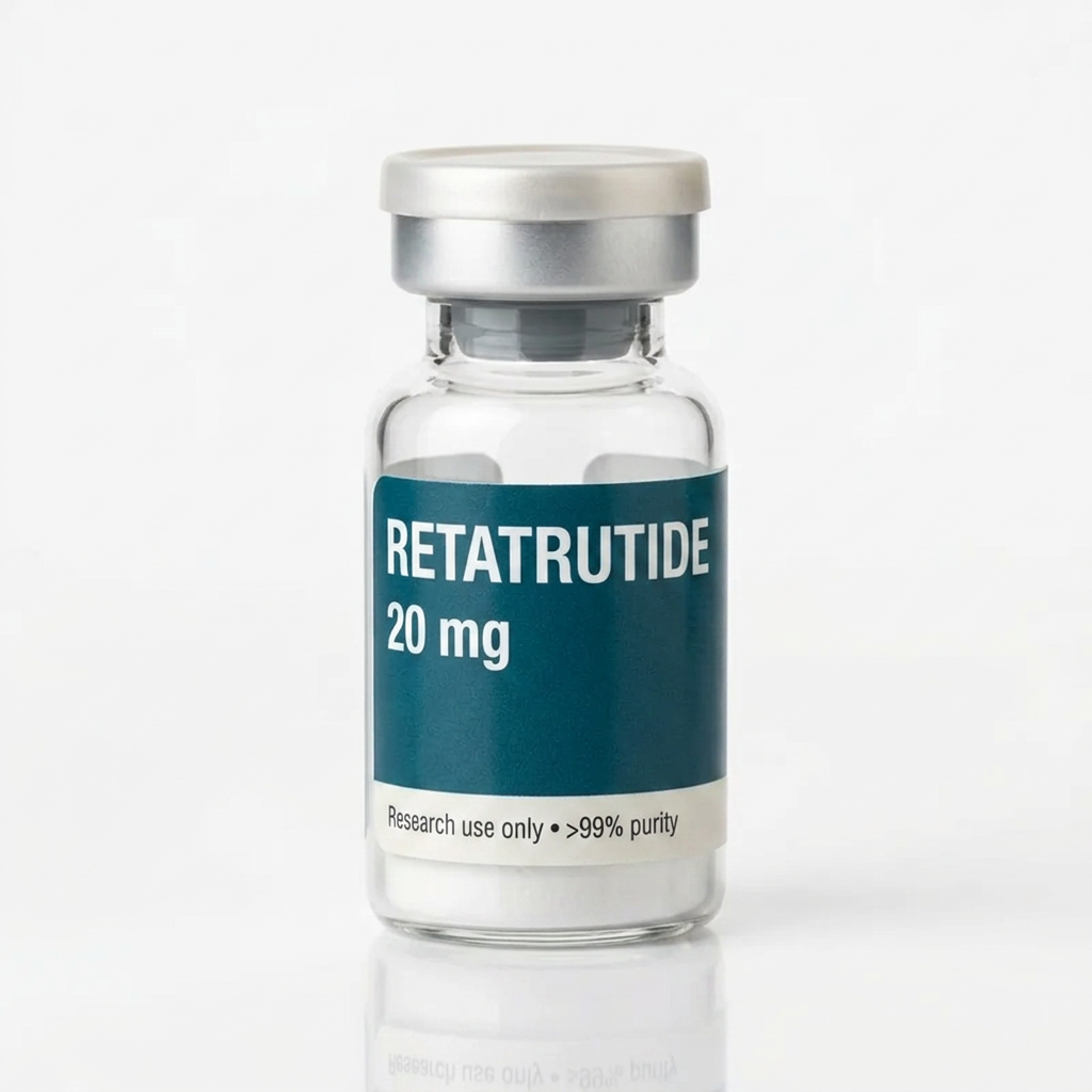 Vial de Retatrutide para investigación de laboratorio