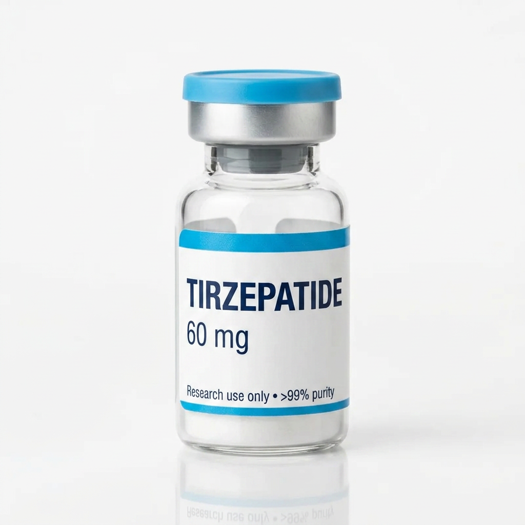 Vial de Tirzepatide para investigación de laboratorio